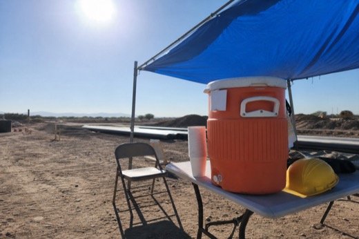 Water cooler and shade setup, Mon 07-13 06:42